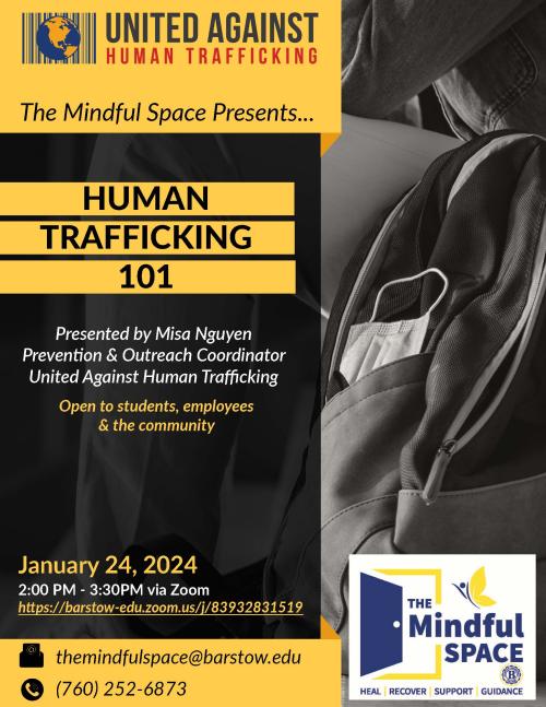 ""Human Trafficking 101 Flyer