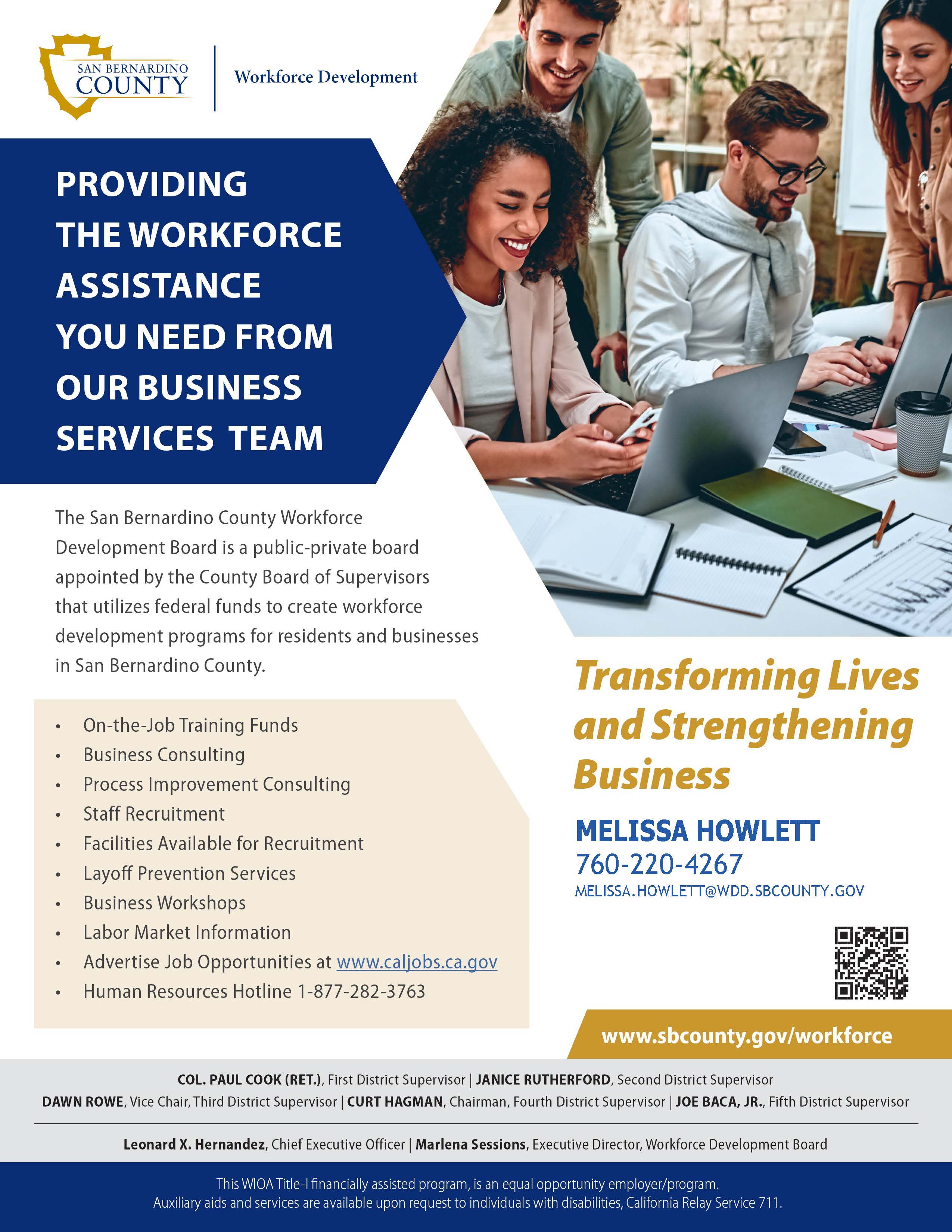 San Bernardino Country Business Resources Flyer