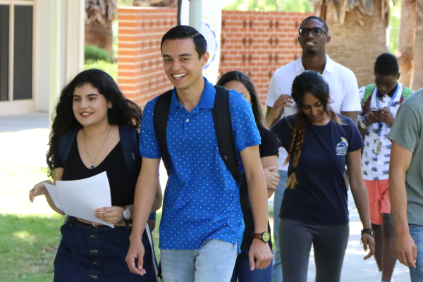 Student walking at BCC